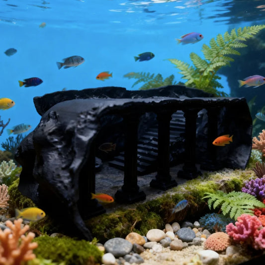 3D Castle Aquarium Cave Ornament for Fish & Reptiles