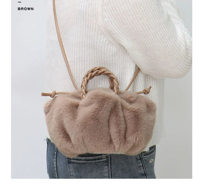Women Plush Pleated Cloud Bag