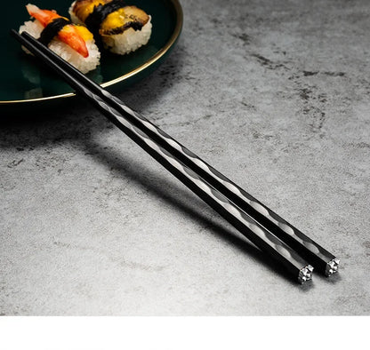 5 Pairs Stainless Steel Non-Slip Chopsticks Set