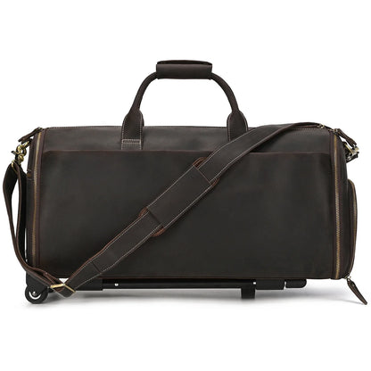 Crazy Horse Leather Travel Bag for Suits