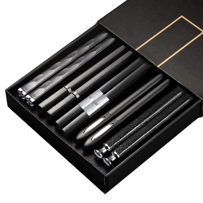 5 Pairs Stainless Steel Non-Slip Chopsticks Set