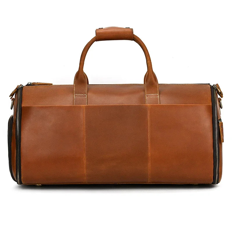 Crazy Horse Leather Travel Bag for Suits