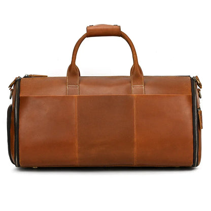 Crazy Horse Leather Travel Bag for Suits