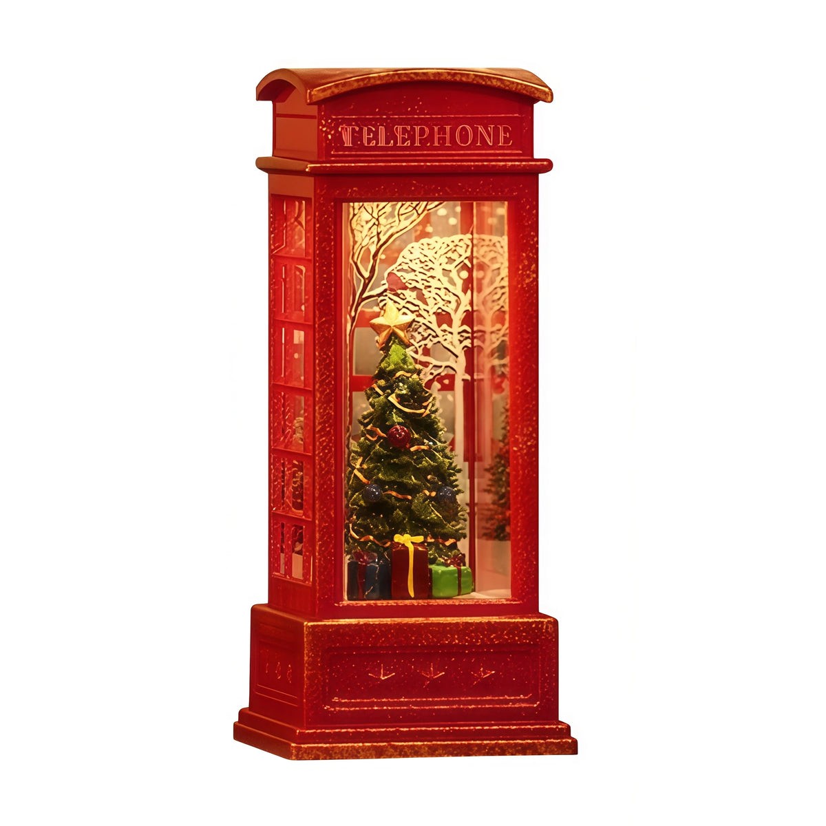LED Christmas Telephone Booth Night Light