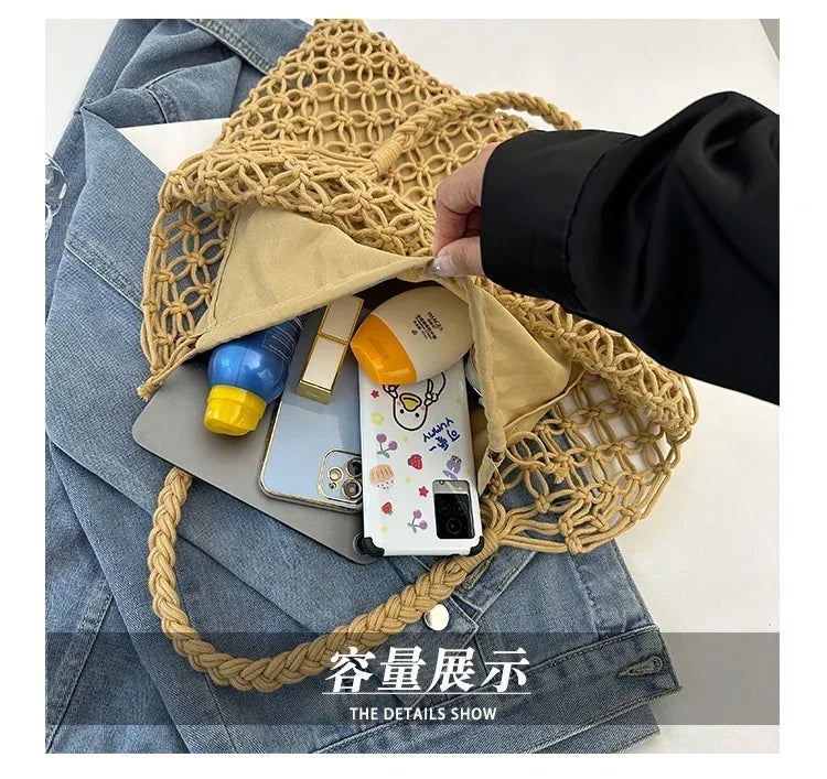 Handwoven Mesh Summer Tote Bag