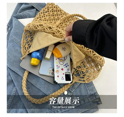 Handwoven Mesh Summer Tote Bag