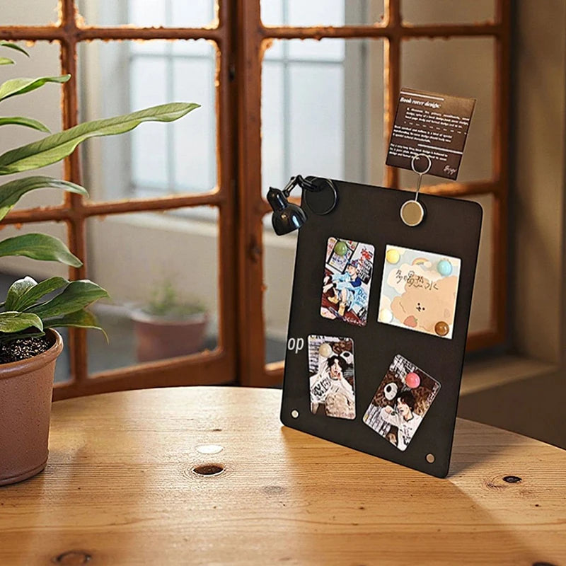 Black Magnetic Bulletin Board with Stand