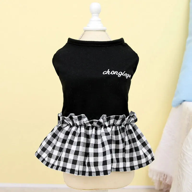 Strawberry Print Summer Dog Dress with Bow