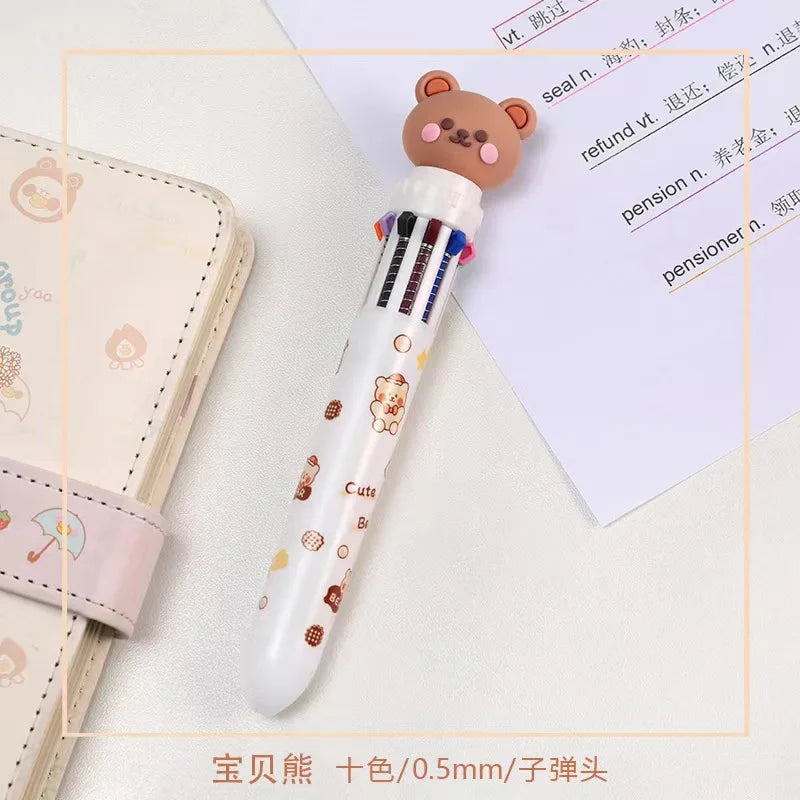 10-Colour Bear Multi-Ink Gel Pen