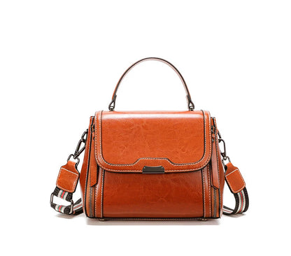 Genuine Cow Leather Top Handle Crossbody Bag