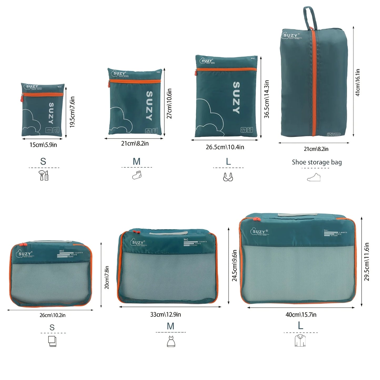 Mesh Luggage Organizer Bags for Suitcases and Travel Storage