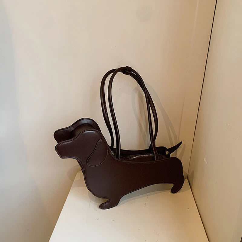 Dachshund Shaped PU Leather Shoulder Bag