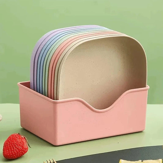 Square Plastic Snack Plates Set