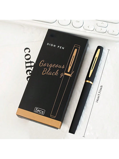 Black & Gold Gel Pens – 0.5mm Fine Tip