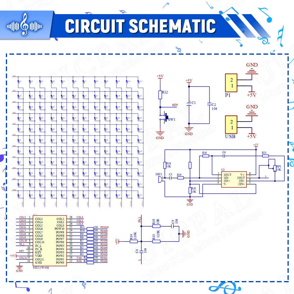 Sound-Controlled Audio Frequency Display Soldering Project Kit
