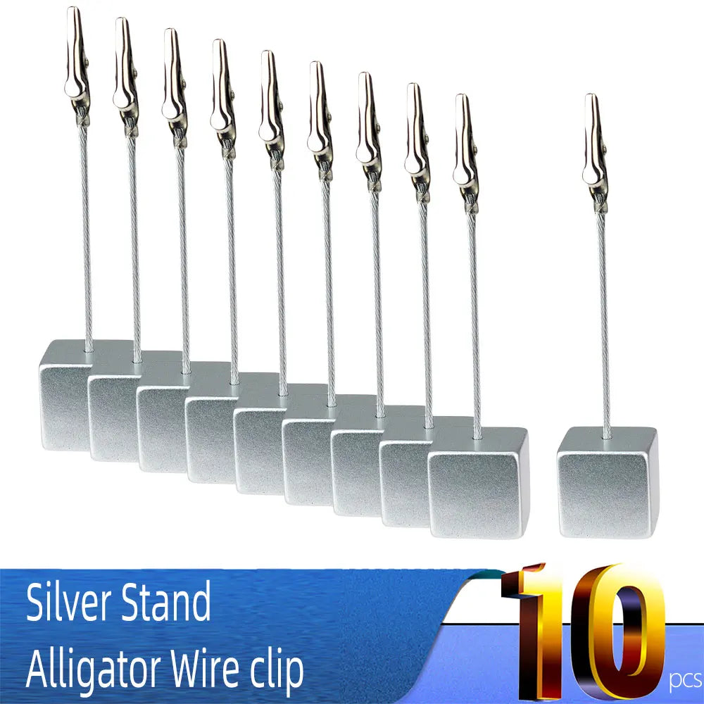 Color Cube Stand Alligator Wire Photo Clip