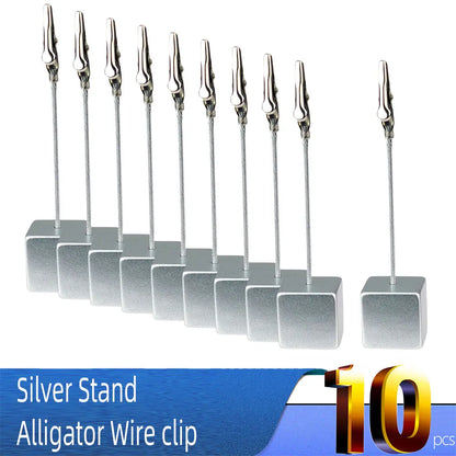 Color Cube Stand Alligator Wire Photo Clip