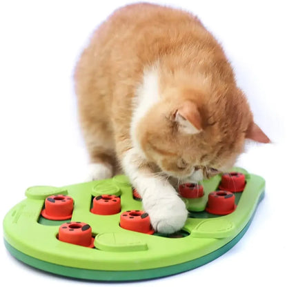 Cat Puzzle Treat Toy with Adjustable Difficulty