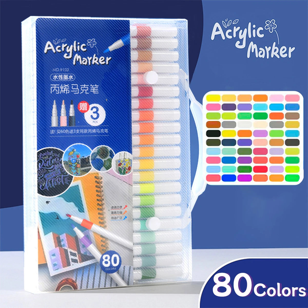 24-80 Colors Art Oily Marker Pen Set