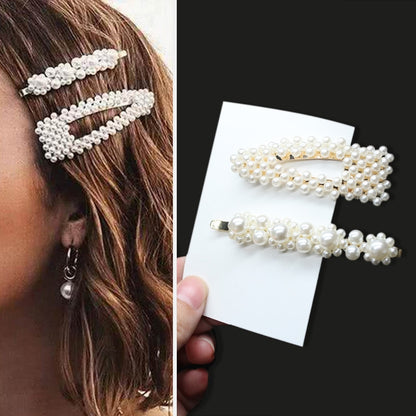 1Set Handmade Pearls Hair Clips Pin