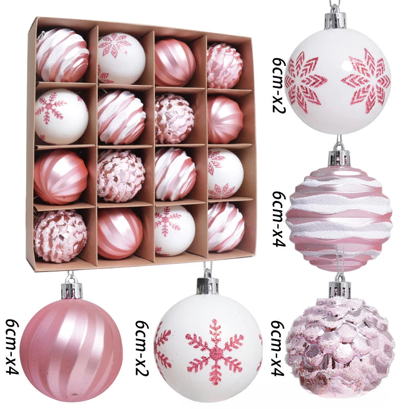 16-Piece Glass Christmas Bauble Set