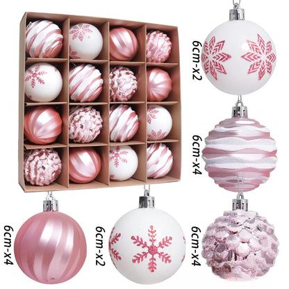16-Piece Glass Christmas Bauble Set