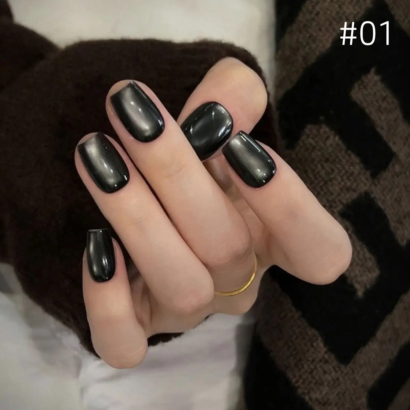 Brown Gold Cat Eye Gel Nail Polish