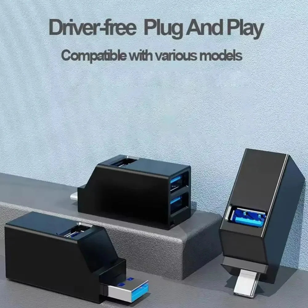 USB 3.0 Mini Hub Adapter – 3-Port Expansion