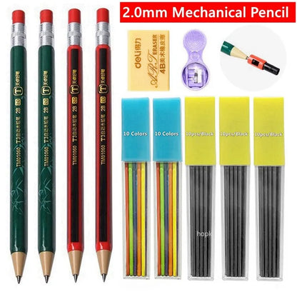 2.0mm Mechanical Pencil Set with 2B Leads & Sharpener