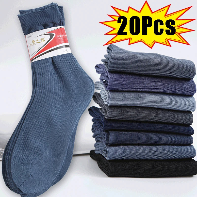 Men’s Breathable Bamboo Fiber Crew Socks 10 Pairs