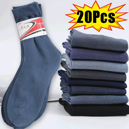 Men’s Breathable Bamboo Fiber Crew Socks 10 Pairs