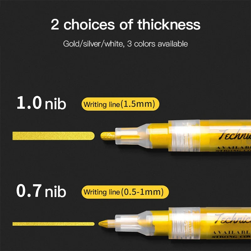 Metallic Acrylic Paint Marker Pens Set