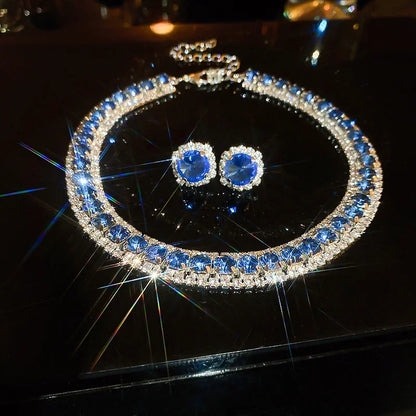 Colorful Crystal Necklace & Earring Set
