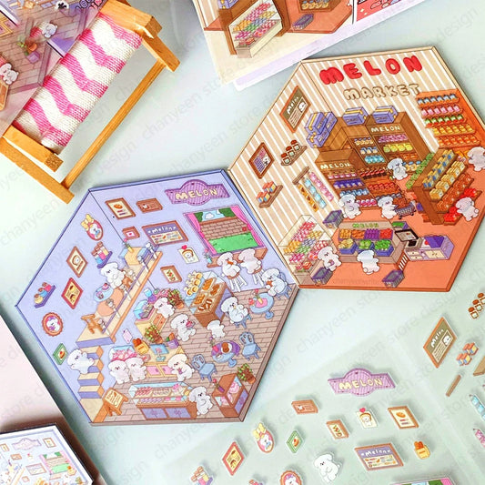 3D Cabin Scene DIY Sticker Kit