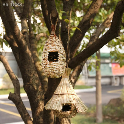 Handwoven Hanging Bird Nest Shelter for Outdoor Gardens
