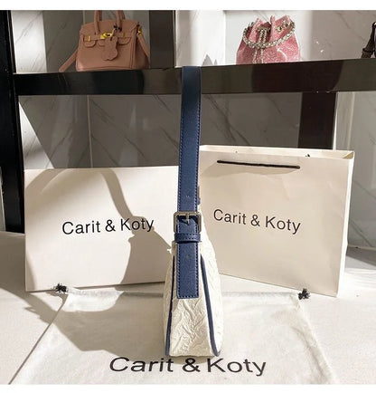 Pleated Crescent Shoulder Bag for Women