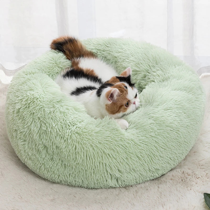 Calming Plush Donut Pet Bed