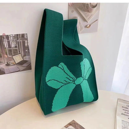 Handmade Knitted Knot Wrist Tote Bag