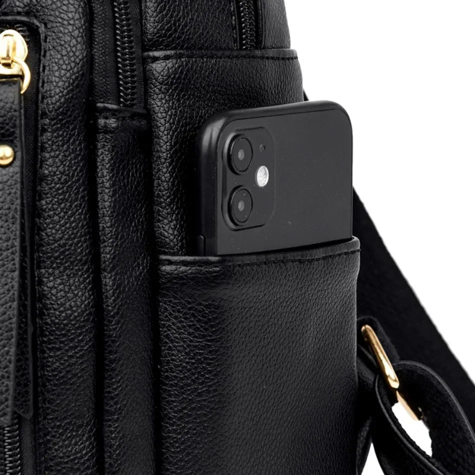 Vintage Leather Backpack for Women