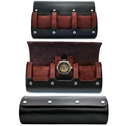6 Slot PU Leather Watch Travel Case Organizer