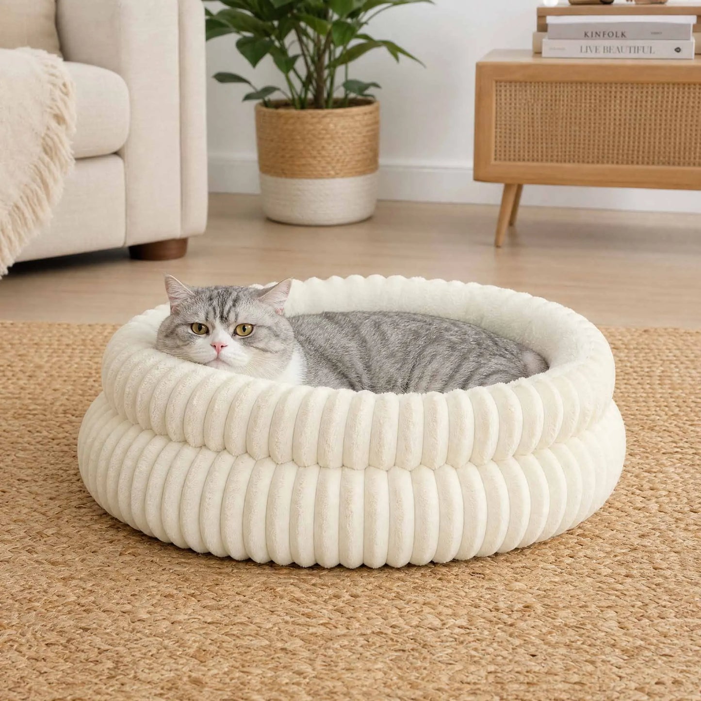 Plush Round Pet Nest Bed