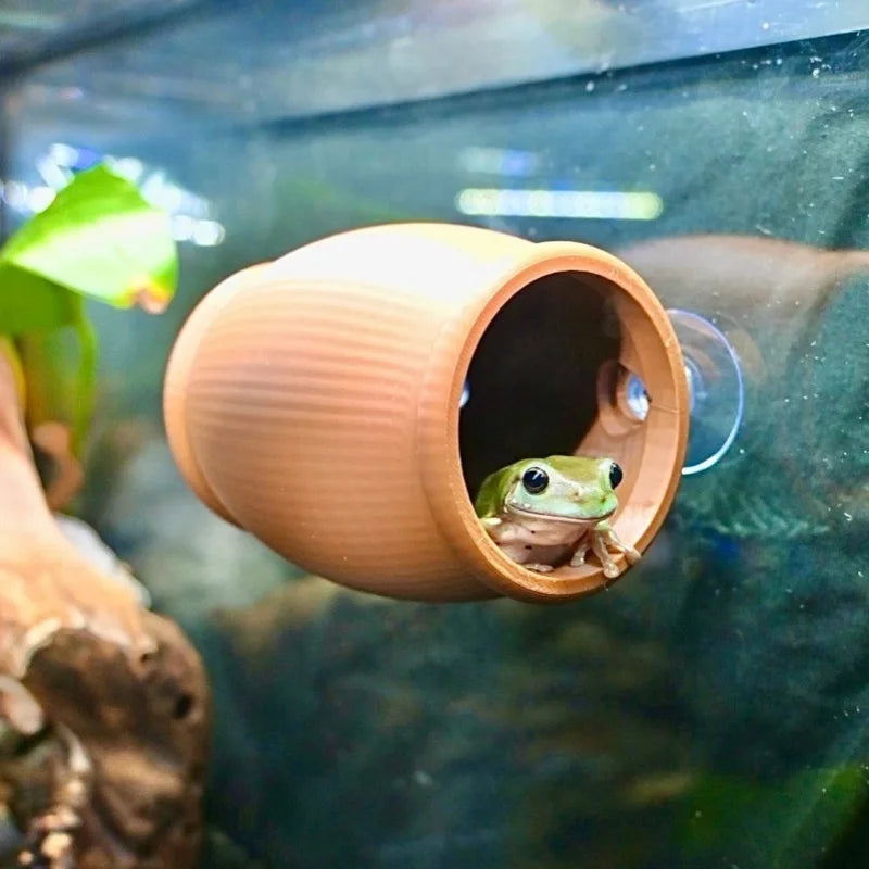Reptile Cave Hide & Feeding Shelter for Geckos, Frogs & Lizards