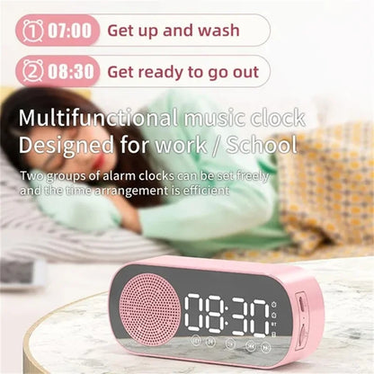 Clock Bluetooth Speaker FM Radio