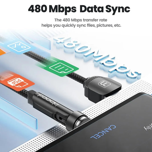540° Rotating Magnetic USB Charging Cable