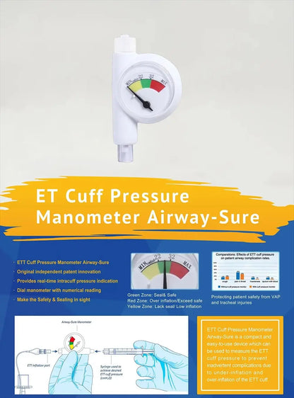 Endotracheal Tube Cuff Pressure Gauge for Veterinary Intubation