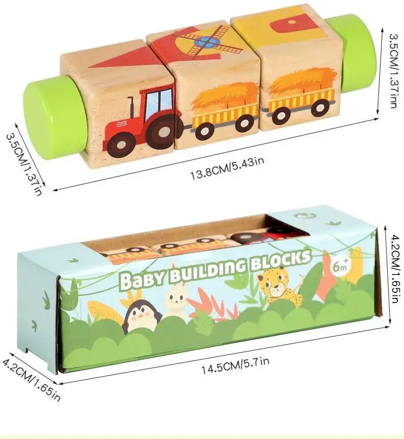 Rotating Wooden Cartoon Matching Puzzle
