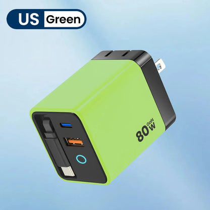 Elough 80W GaN Fast Charger with Multi-Port Cable