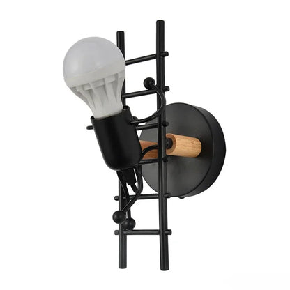 Vintage Industrial Wooden Wall Lamp – Creative E27 Wall Sconce