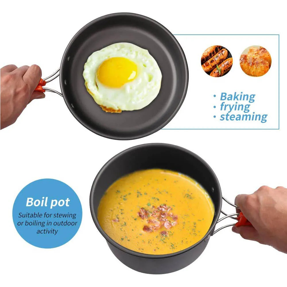 Camping Cookware Kit for Hiking, Picnic & Outdoor Cooking