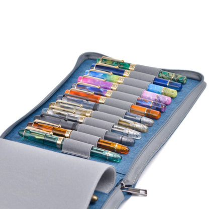 Premium 24-Pen Canvas Storage Case for Fountain Pens & Stationery